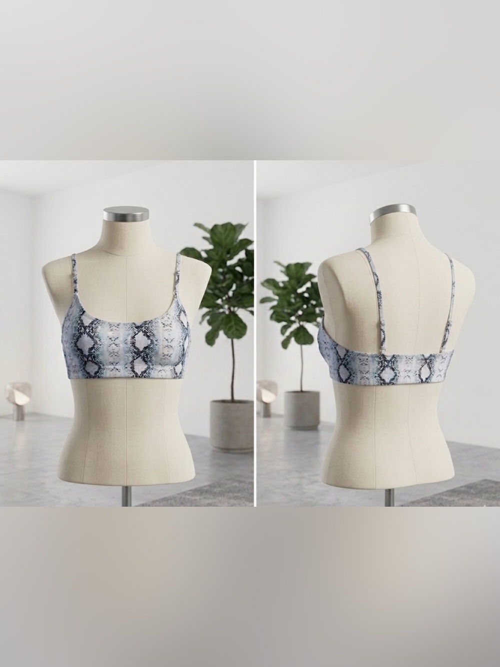 Snakeskin Bikini Top – Size M